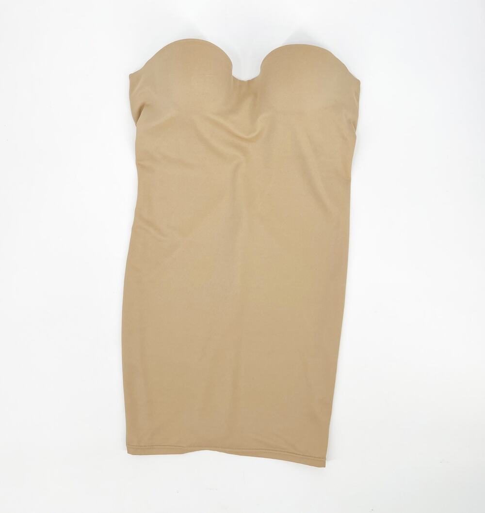 Victoria's Secret Nude Strapless Shapewear Slip with Underwire Support Size 34C